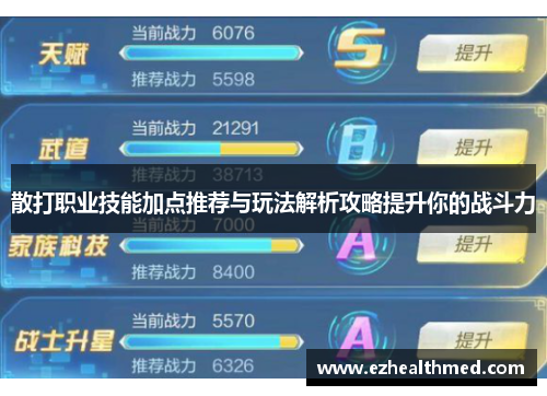散打职业技能加点推荐与玩法解析攻略提升你的战斗力